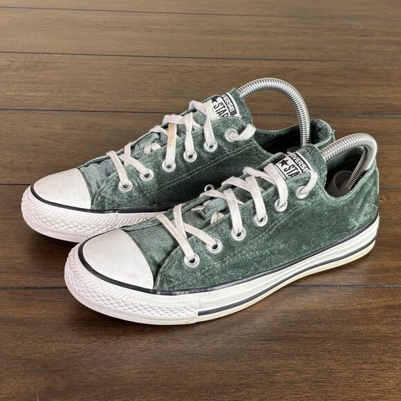 Converse All Star Low Top Sneaker/Shoes- Velvet - Emerald Green - Women's 8- EUC - Picture 1 of 8